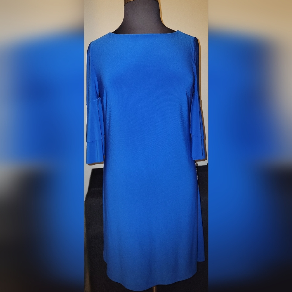 Ralph Lauren Royal Blue Ruffle Sleeve Dress
